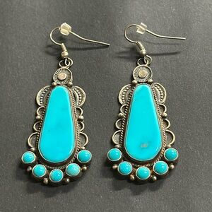 Vintage Stirling Silver Navajo Turquoise earrings